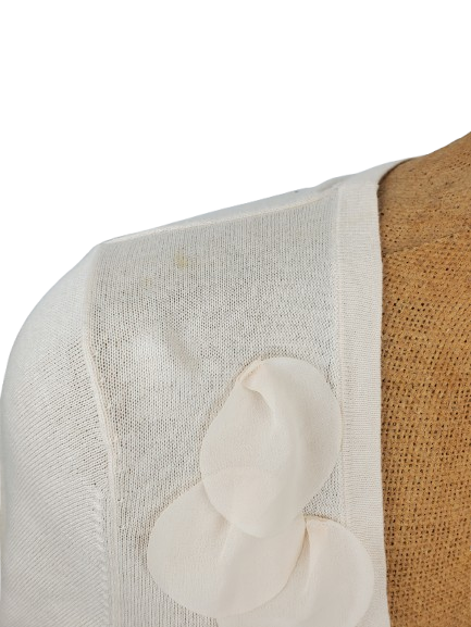 Ann Taylor women's cream button down sweater size S