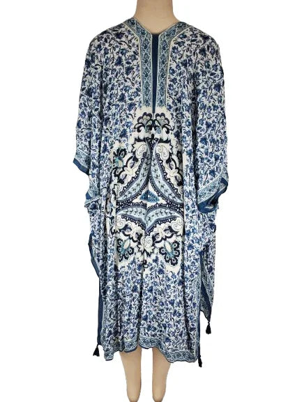 Vince Camuto women's blue and white floral size kimono O/S