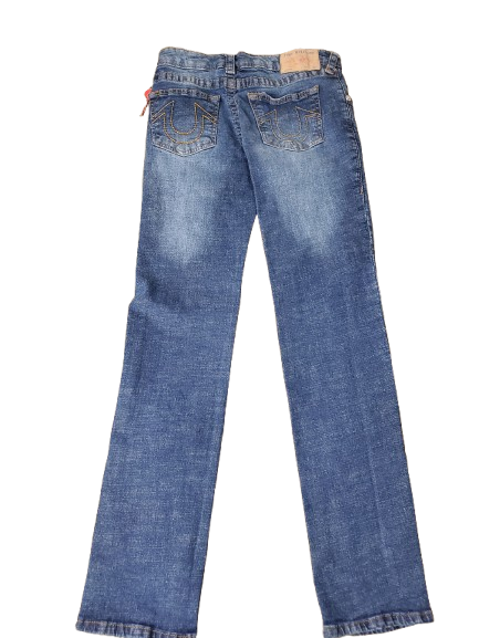 Pair of blue jeans on a white background