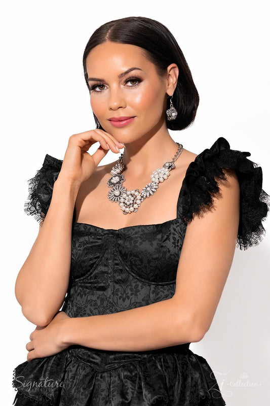 The Raven women's silver necklace and earring set - Solé Resale Boutique thrift