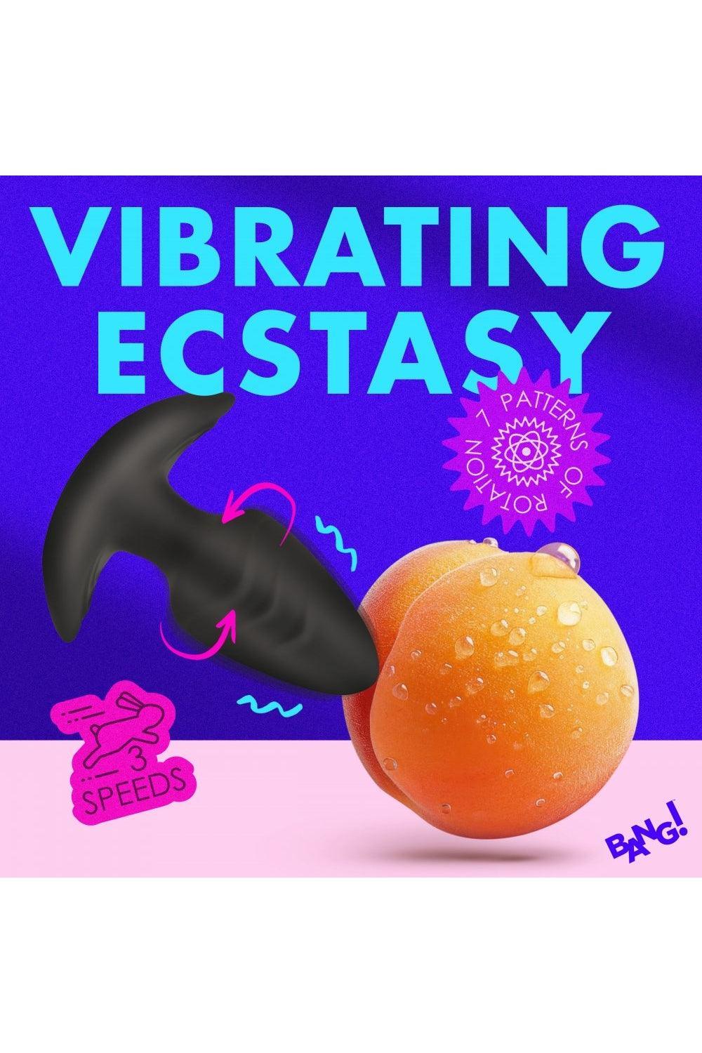 Rotating and Vibrating Silicone Butt Plug - Black - Solé Resale Boutique thrift
