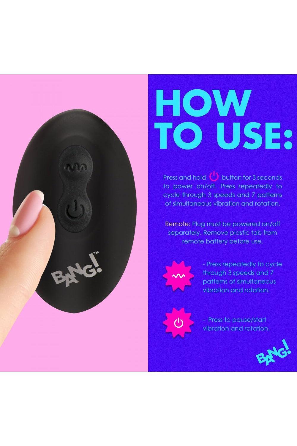 Rotating and Vibrating Silicone Butt Plug - Black - Solé Resale Boutique thrift