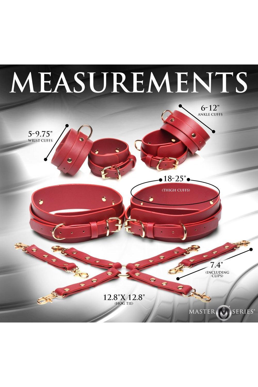 Crimson Captive Thigh, Wrist and Ankle Hog Tie Restraints - Solé Resale Boutique thrift