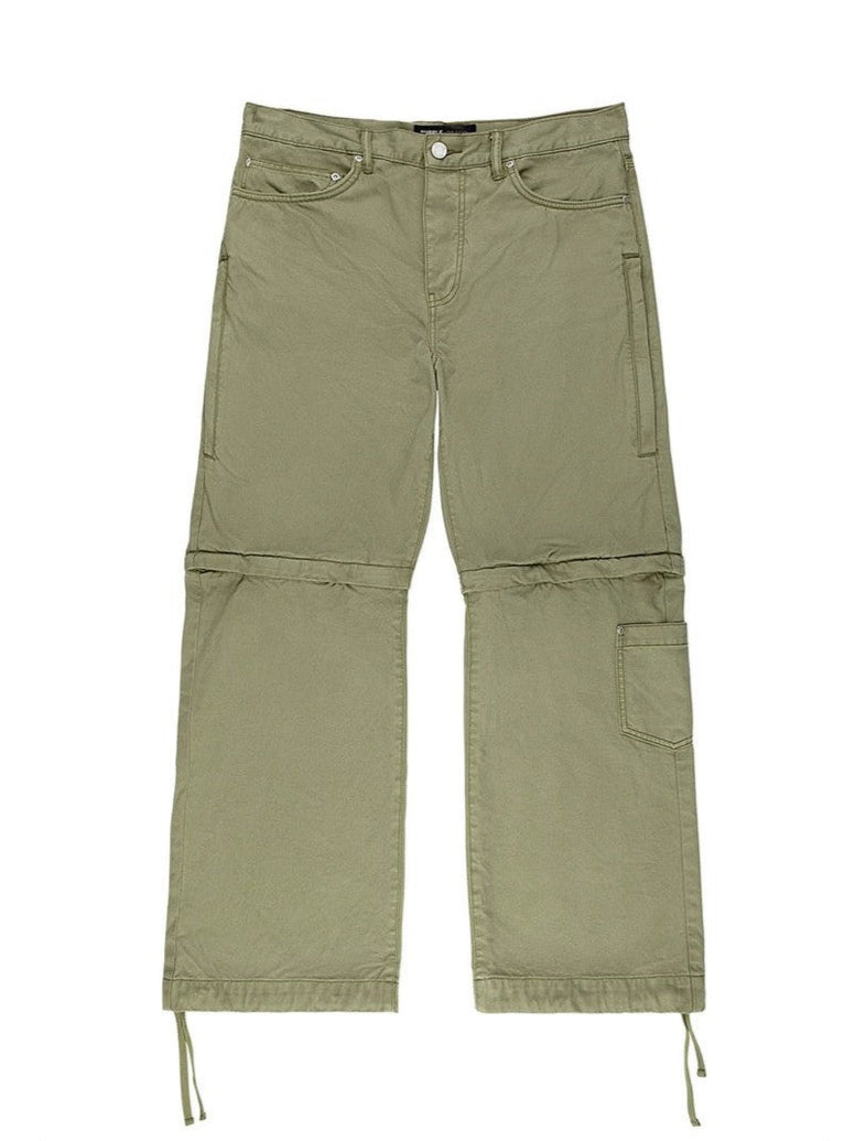 Khaki cargo pants on a white background