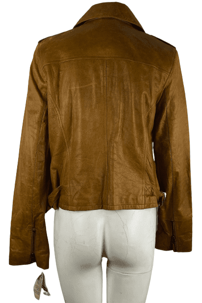 Levi's women brown leather jacket size M - Solé Resale Boutique thrift