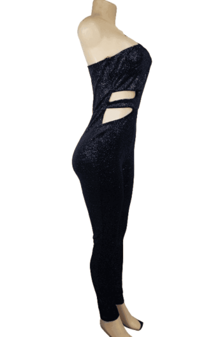 Windsor women's navy one shoulder jumpsuit size M - Solé Resale Boutique thrift