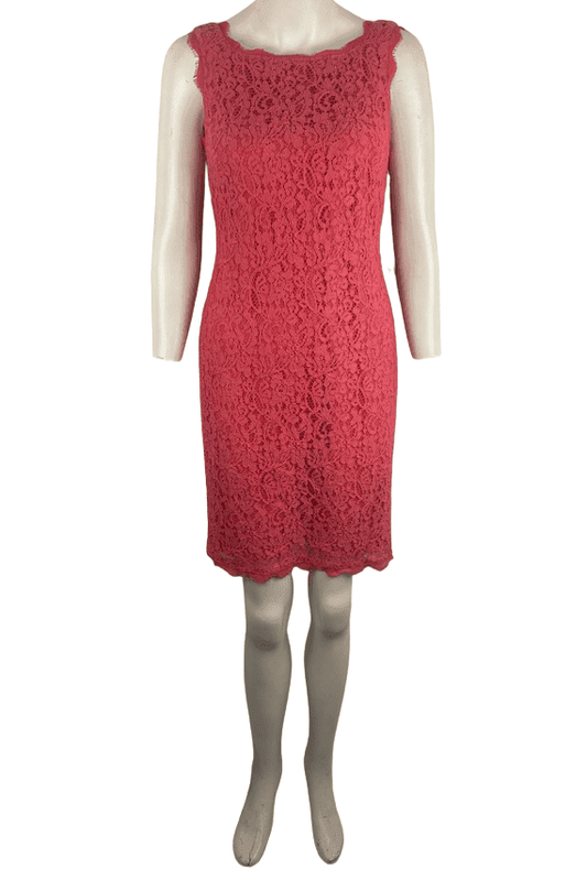 Adrianna Papell women's coral lace dress size 4 - Solé Resale Boutique thrift