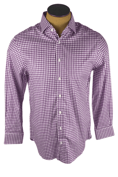 Charles Tyrwhitt men's purple and white checker shirt size 16/34in - Solé Resale Boutique thrift