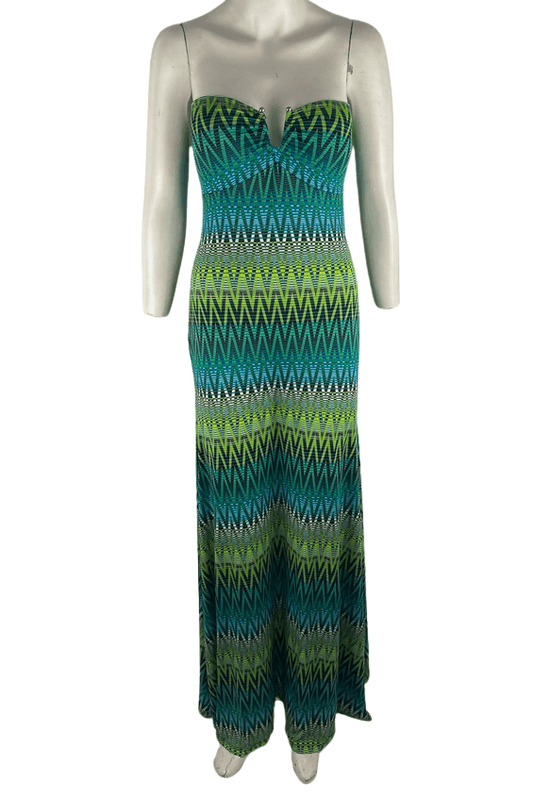 MT Collection women's green multicolor tube dress size L - Solé Resale Boutique thrift