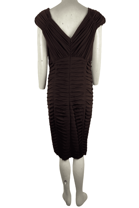 Jax women's brown rouche casual dress size 12 - Solé Resale Boutique thrift