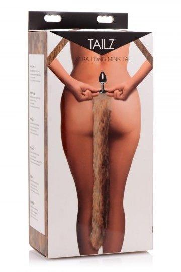 Extra Long Mink Tail Metal Anal Plug- Brown - Solé Resale Boutique thrift