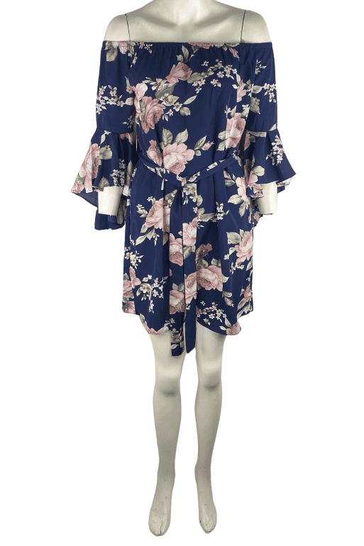Ace Snug women's blue multicolor floral dress size M - Solé Resale Boutique thrift