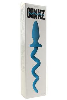 Oinkz! Tapered Silicone Anal Plug with Tail in Blue - Solé Resale Boutique thrift