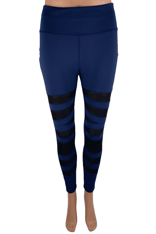 Pop fit women's blue and black leggings size M - Solé Resale Boutique thrift