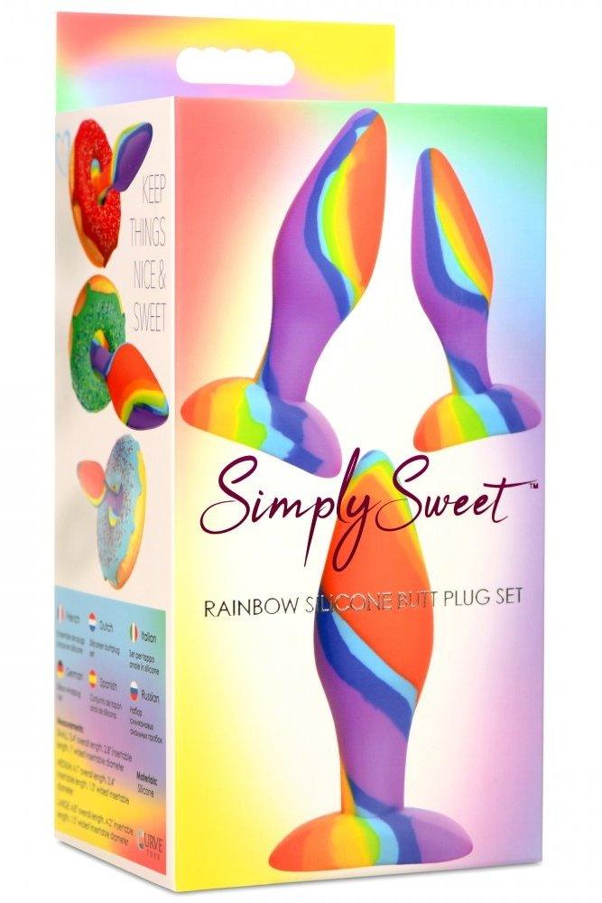 3 Piece Rainbow Silicone Butt Plug Set - Solé Resale Boutique thrift
