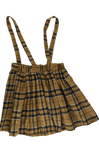 Shein girls brown plaid dress jumper size 130 - Solé Resale Boutique thrift