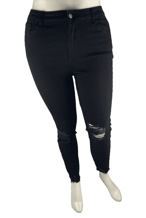 Shein women's black ripped jeans size 1XL - Solé Resale Boutique thrift