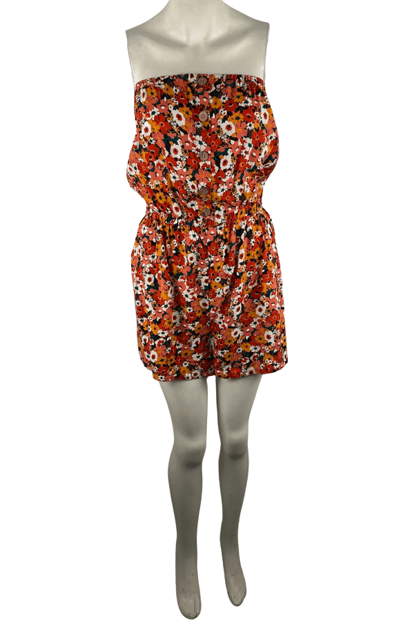 Toxik women's multicolor floral tube romper size L - Solé Resale Boutique thrift
