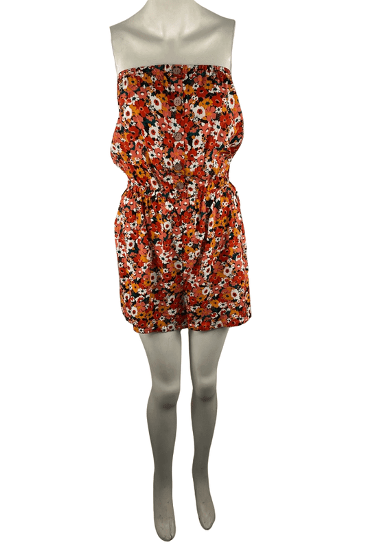 Toxik women's multicolor floral tube romper size L - Solé Resale Boutique thrift