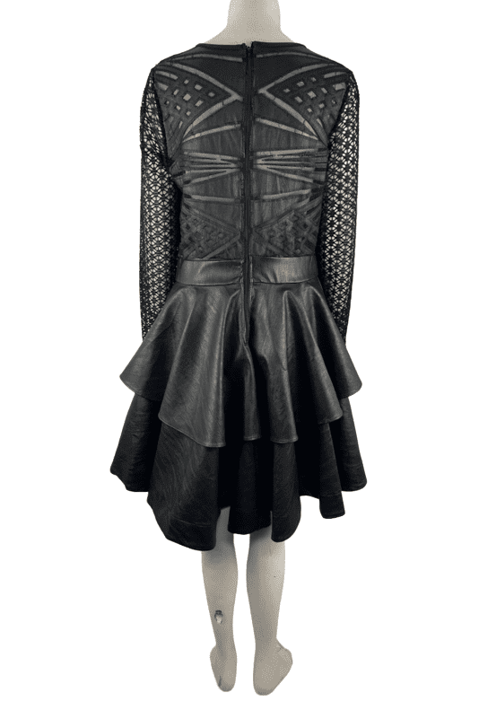 Unbranded women's black PU and lace dress size L - Solé Resale Boutique thrift