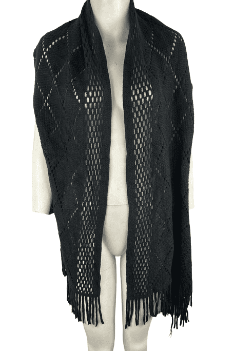 Unbranded women's black open shawl size O/S - Solé Resale Boutique thrift