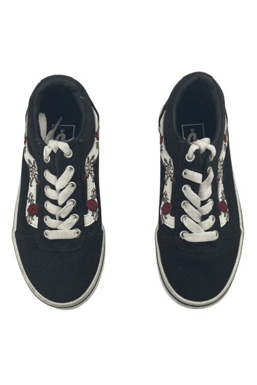 Vans toddler girls gymshoes in black floral size 11 - Solé Resale Boutique thrift