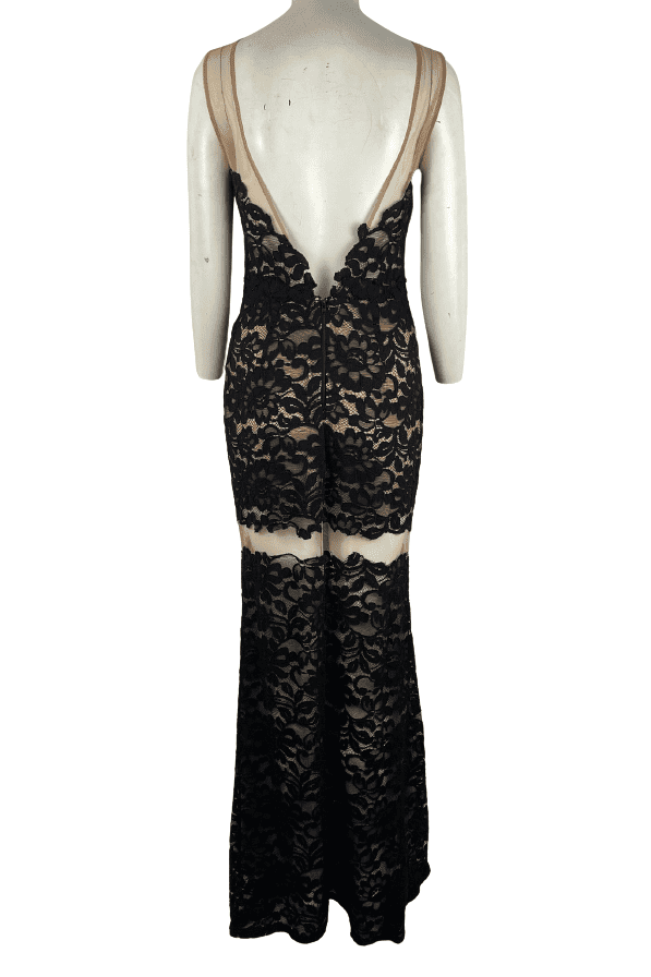Windsor women's black nude long gown size S - Solé Resale Boutique thrift