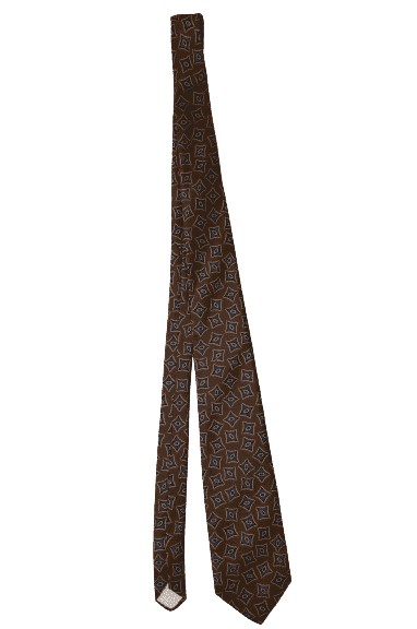 Italian all silk handmade men's brown tie - Solé Resale Boutique thrift