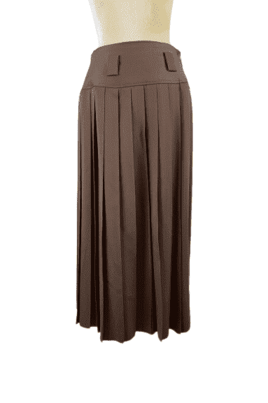 Toffs women's brown pleated skirt size 11/12 - Solé Resale Boutique thrift