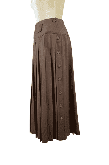Toffs women's brown pleated skirt size 11/12 - Solé Resale Boutique thrift