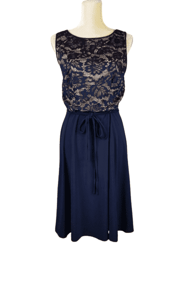 Roz & Ali blue and tan dress sz 10 - Solé Resale Boutique thrift