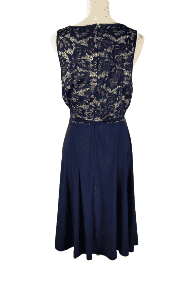 Roz & Ali blue and tan dress sz 10 - Solé Resale Boutique thrift