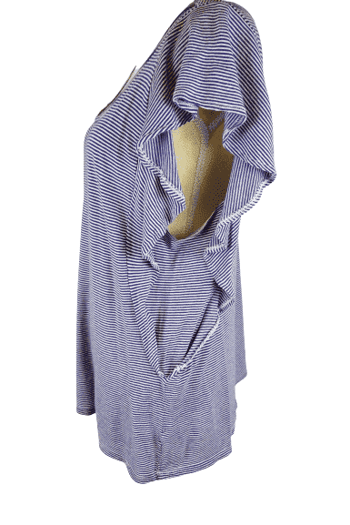 Mossimo women's blue and white blouse size XXL - Solé Resale Boutique thrift