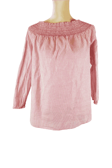 Michael Kors women's pink and white blouse size M - Solé Resale Boutique thrift