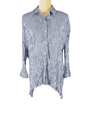 Ro and De women's blue and gold blouse size L - Solé Resale Boutique thrift