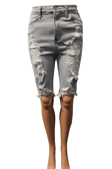 Akira women's light blue, ripped shorts size 3 (W25) - Solé Resale Boutique thrift