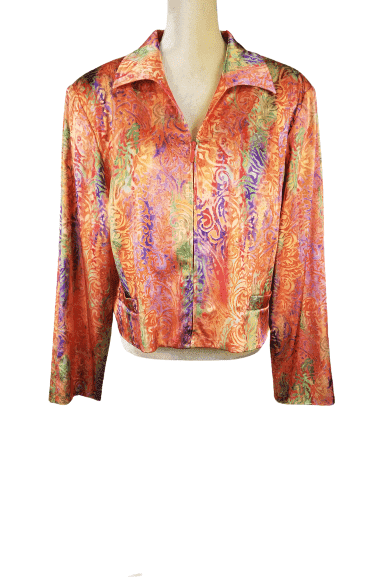 Lauren Taylor women's orange multicolor jacket size 22 - Solé Resale Boutique thrift