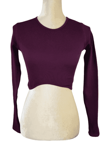 Zara women's plum crop shirt size XS - Solé Resale Boutique thrift