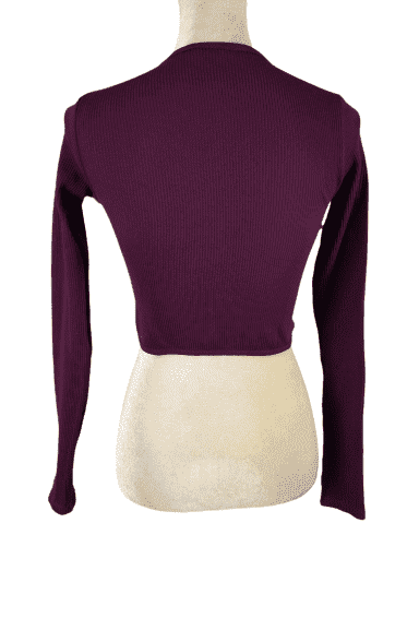 Zara women's plum crop shirt size XS - Solé Resale Boutique thrift