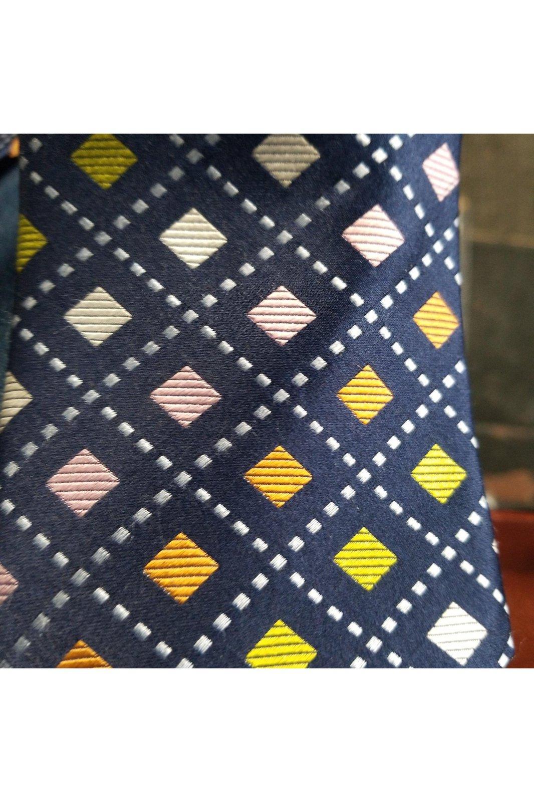 The Big Skinny by Steven land men's blue multicolor tie and scarf - Solé Resale Boutique thrift