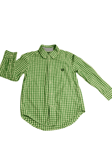 Boys green and white CHAPS shirt size 6 - Solé Resale Boutique thrift