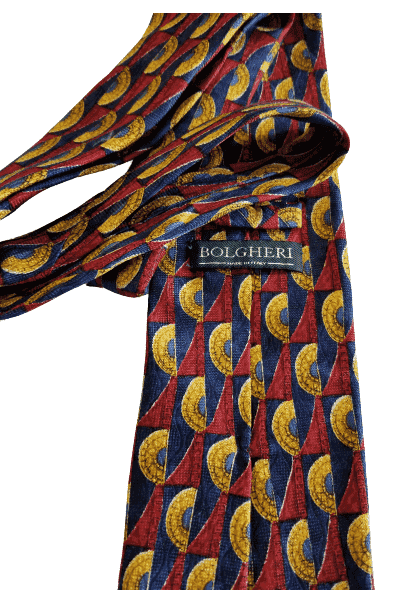 Men blue/red/gold tie by Bolgheri