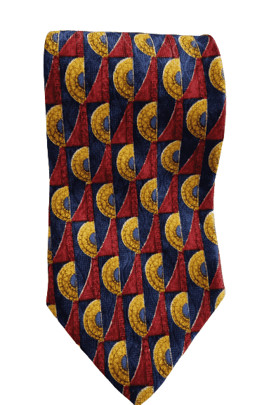 Men's blue/red/gold tie by Bolgheri - Solé Resale Boutique thrift