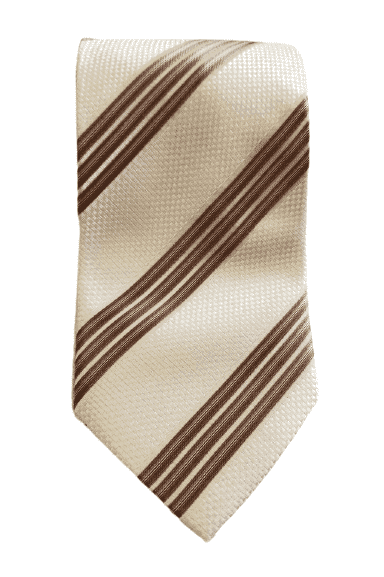 Bruno Conte men's beige multicolor tie - Solé Resale Boutique thrift