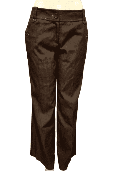 Ann Taylor Loft women's brown, wide leg, pinstripe slacks, pants size 4 - Solé Resale Boutique thrift