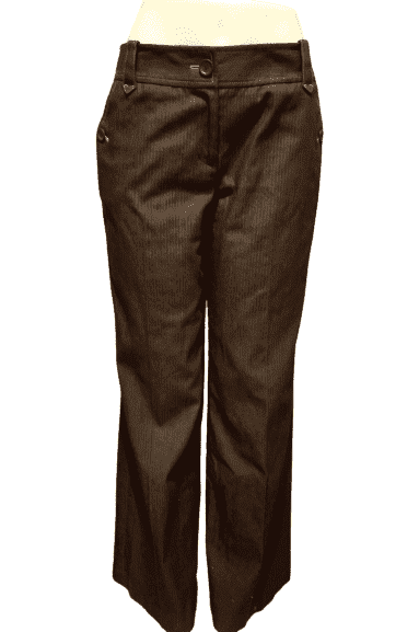 Ann Taylor Loft women's brown, wide leg, pinstripe slacks, pants size 4 - Solé Resale Boutique thrift