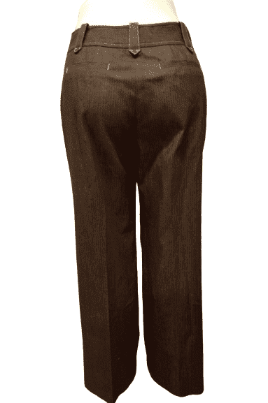 Ann Taylor Loft women's brown, wide leg, pinstripe slacks, pants size 4 - Solé Resale Boutique thrift