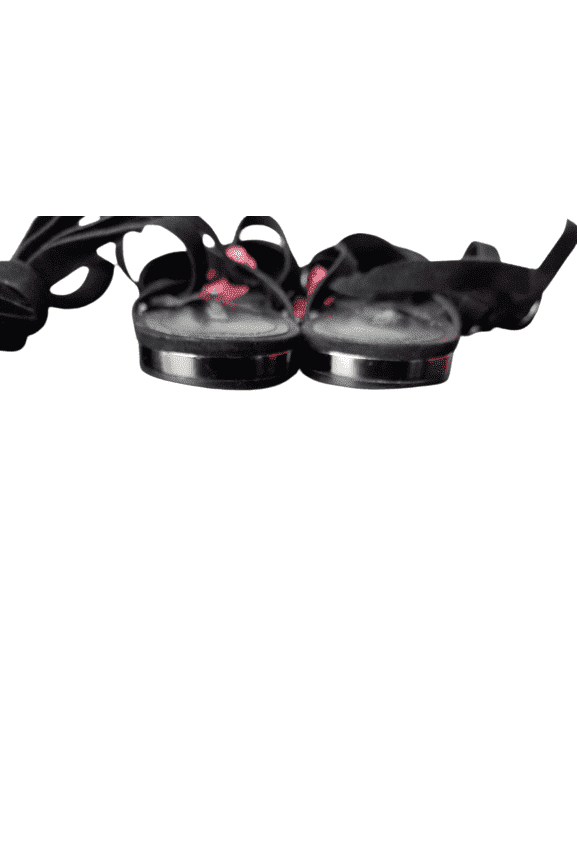 BCBGENERATION women's black suede stap flat sandals size 7B - Solé Resale Boutique thrift