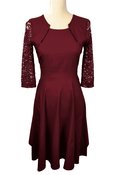 Viwenni women's burgundy lace dress size S - Solé Resale Boutique thrift