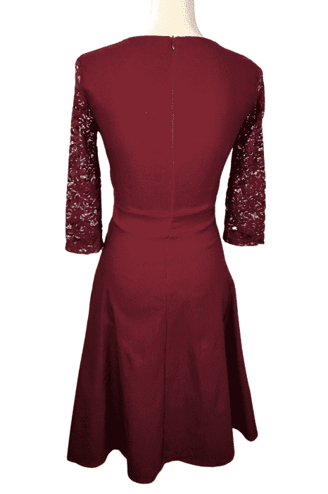 Viwenni women's burgundy lace dress size S - Solé Resale Boutique thrift